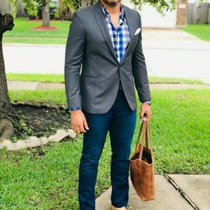 Austin Reed pinstripes jacket . US42R/IT52R.